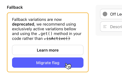 Migrate flag button